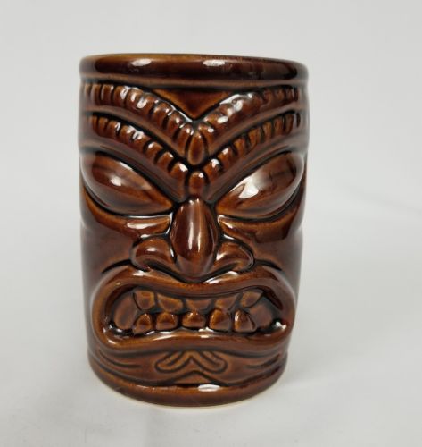 Chiefly Company Tiki Cup Designed in Hawaii Brown EUC Preowned