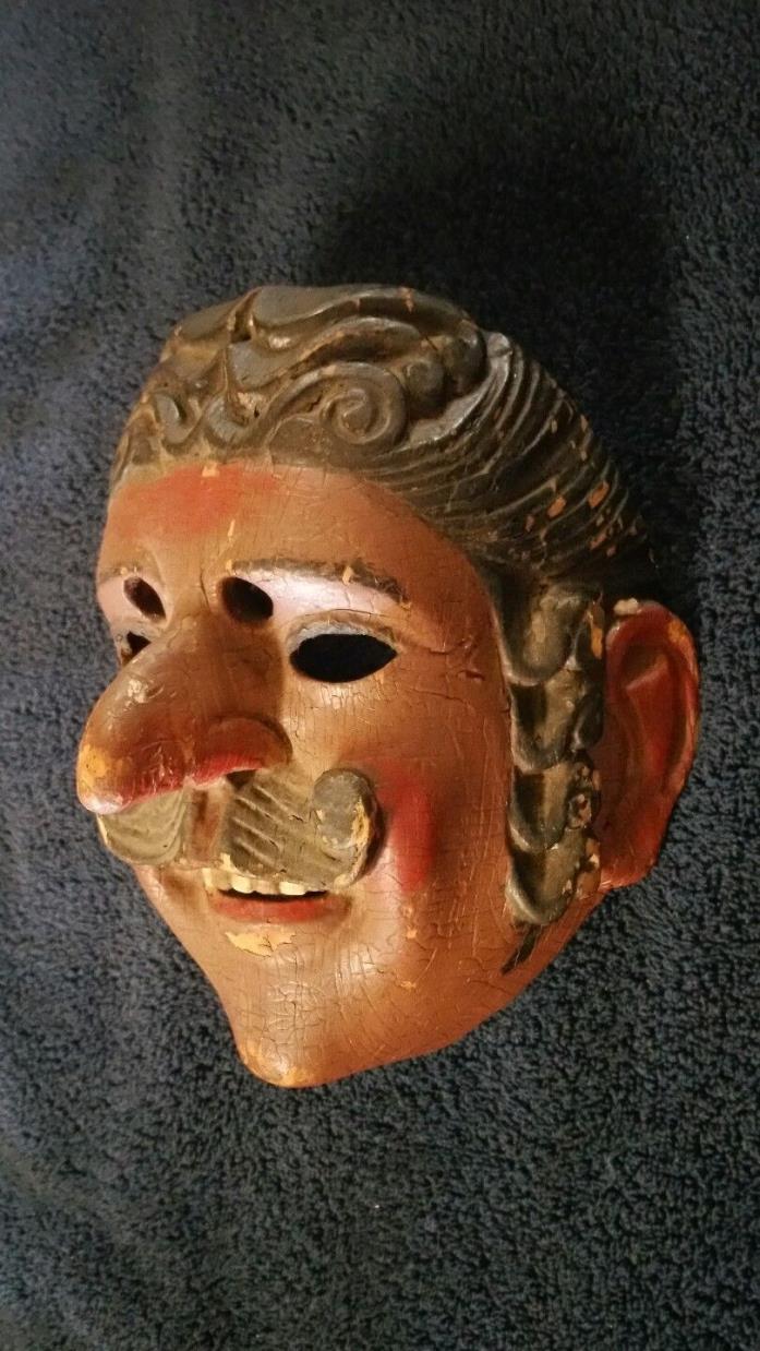 OLD Guatemalan Hand Carved Wooden Dance Mask 