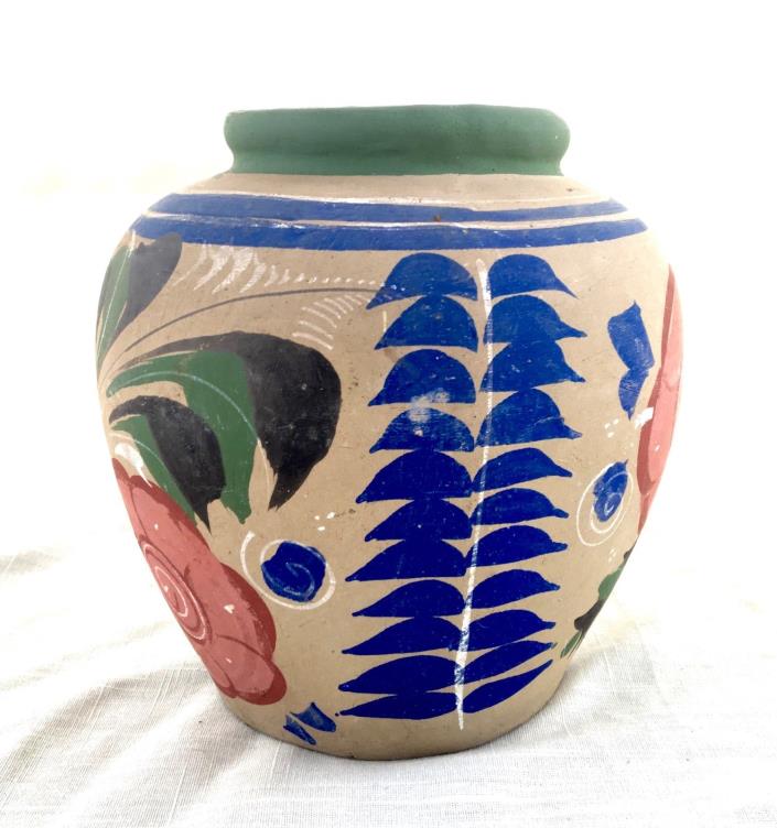 Hand Coiled Vintage Tlaquepaque/Tonala Opaque Painted Vase/Pot