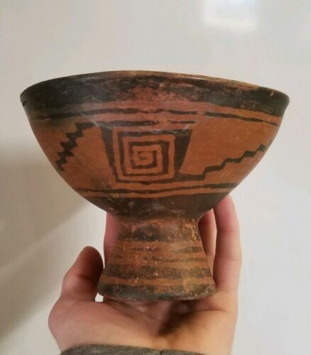 Authentic Prehistoric Precolumbian South American Pottery Bowl Artifact