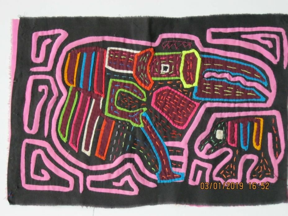 Kuna Native Hand-Stitch Mola San Blas Panama There There, You'll be fine!  E729