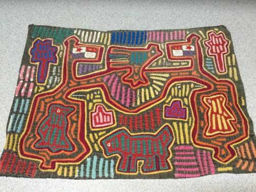 Vintage Reverse Appliqué Textile Kuna Cuna Guna San Blas Islands Panama Flag