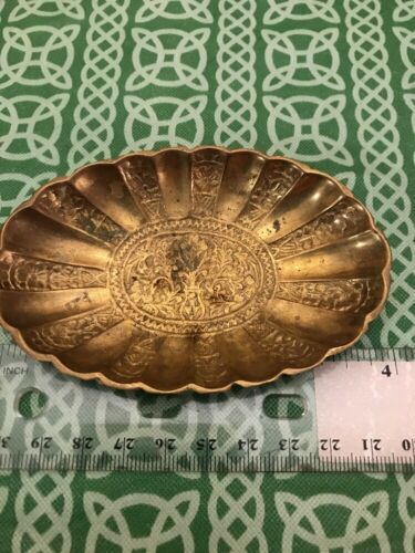 Vintage Arabic Oriental Design Solid Brass Trinket Dish FREE SHIPPING