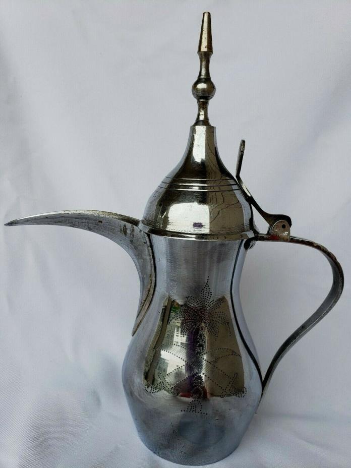 Vtg Arabic Coffee Pot Dallah Baghdad Boiler Persian Gulf Pot Middle East Steel