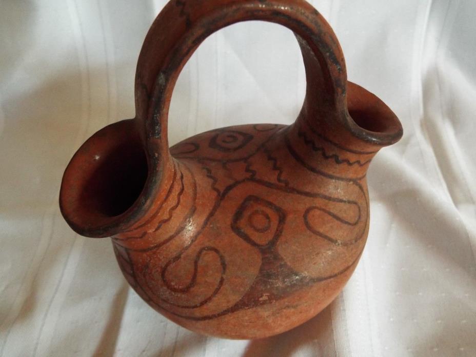 Early Maricopa / Mojave Wedding Vase Pottery c.1930's 7 inches x 5 & 3/4 inches