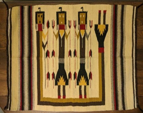 Antique 1920's  Navajo Yei Rug 28