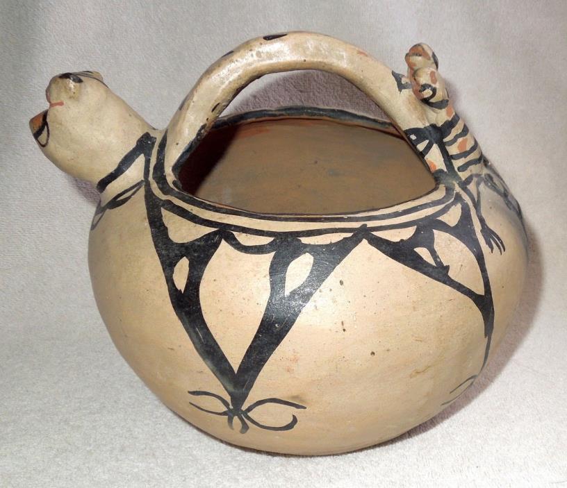 Exceptional 1912 COCHITI POTTERY PITCHER *9 x 8* Frog/Tadpole/Transformation*