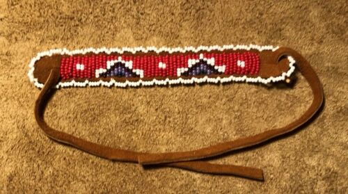 Bright Totally Neat Native American Lakota Sioux Lazy Stitched Beaded Wrist Band
