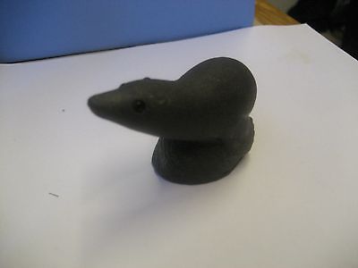 VINTAGE SOAPSTONE HAND CRAFTED NORTHWEST AMERICAN CARVED SEAL/SEA LION FIGURINE