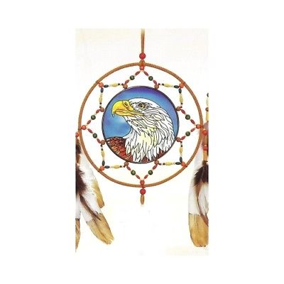Amia AMERICAN PATRIOTIC EAGLE with FEATHERS Hanging Dreamcatcher