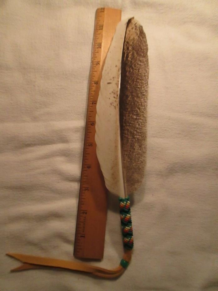 Beaded Peahen Feather
