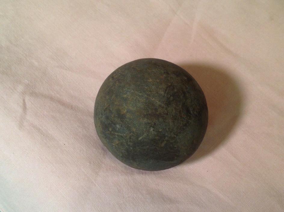 Scarce Large Native American Game Ball,  Potawatomi, Heavy lined