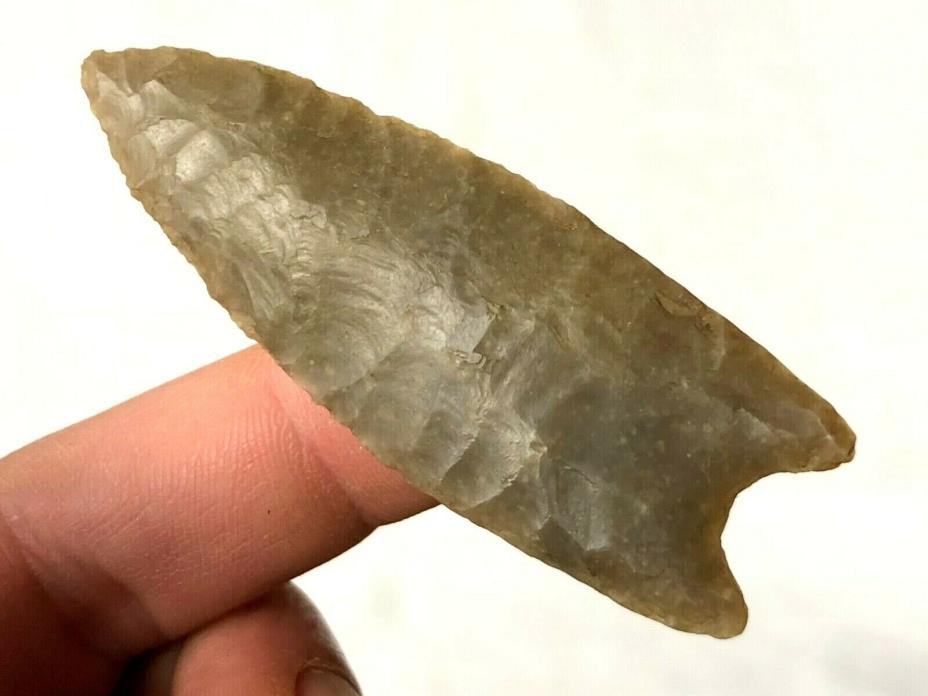 EXCEPTIONAL PALEO BARBER POINT BELL CO., TEXAS AUTHENTIC ARROWHEAD ARTIFACT B24