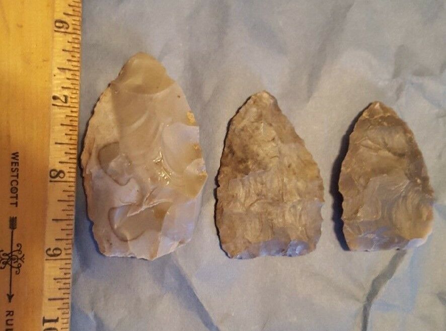 3 nice blades from Clark county KY NATIVE AMERICAN INDIAN Arrowheads
