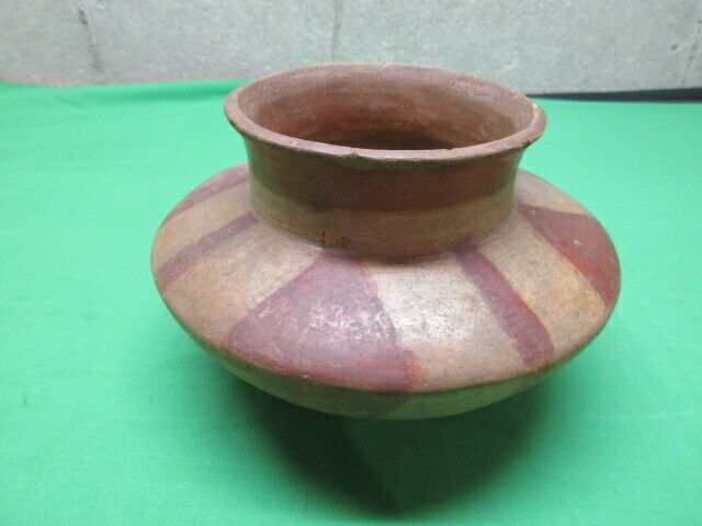 Authentic Native American Mississippian Keel Shaped Red & White Pot Arkansas