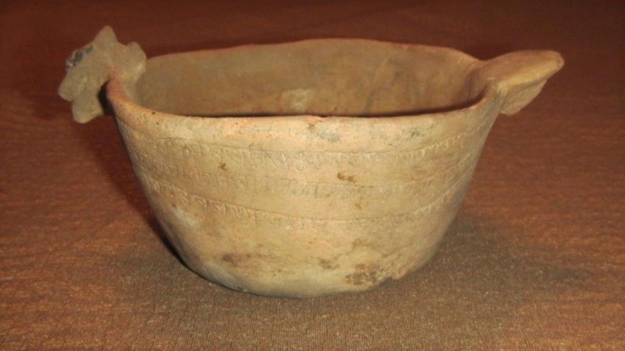 Ancient Caddo Pottery Small Engraved Fulton Aspect Duck Effigy Bowl - Solid