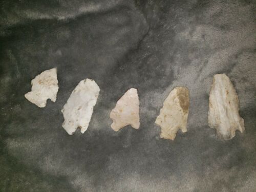 GROUP OF 5 HIGH GRADE MISSOURI ARROWHEADS/POINTS-MY PERSONAL FINDS DALLAS COUNTY
