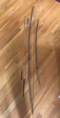 RARE BRAZIL AMAZON INDIAN 2 BOWS AND TWO ARROWS Vintage 