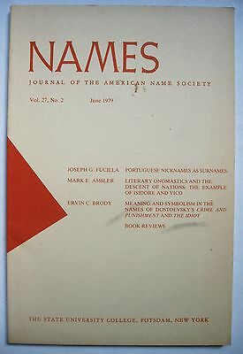Journal American Name Society Portuguese Nicknames Isidore Vico Dostoevsky