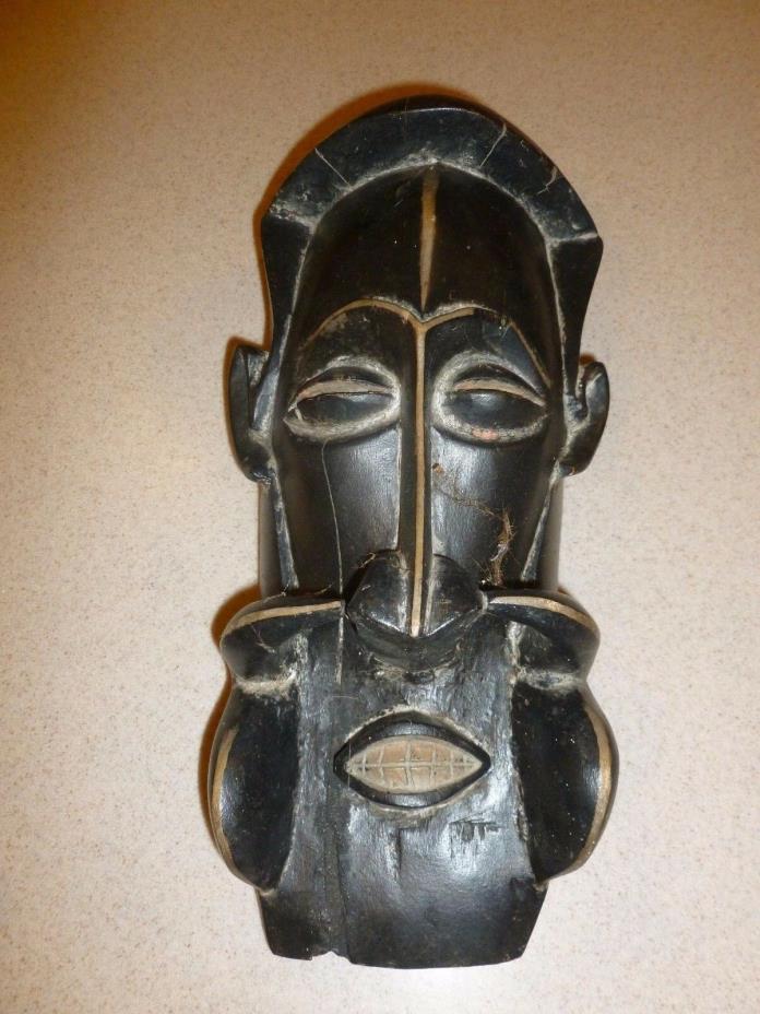 Vintage African Zaire Congo Wood Mask Full Face Tribal Decor