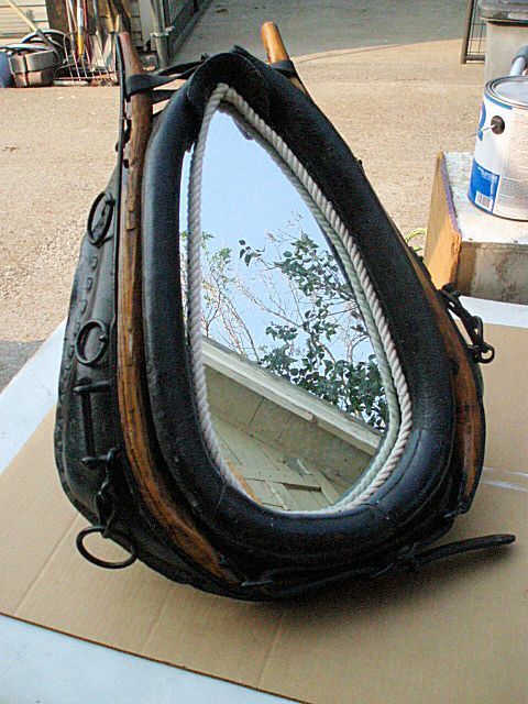 Vintage/Antique HORSE COLLAR With Hames-Mirror-Harness-Stables-Home Decor-real