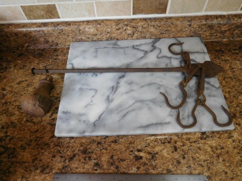 Vintage Rogers 1800's Buffalo Hide Fur Trapper Scale Primitive Iron Marked NR