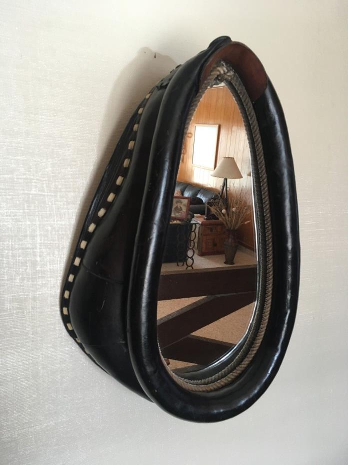 Antique horse collar mirror