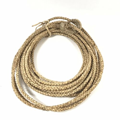 Western Cowboy Hand Braided 4 Strand Rawhide Reata 46ft Rope