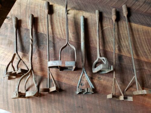 Collection of (8) Antique Western American Branding Irons Cattle Horses