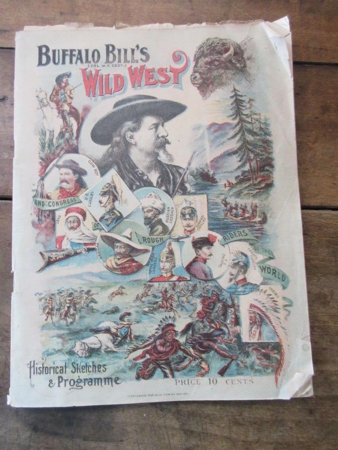 1898 BUFFALO BILL'S WILD WEST HISTORICAL SKETCHES & PROGRAM Advertising  INSERT
