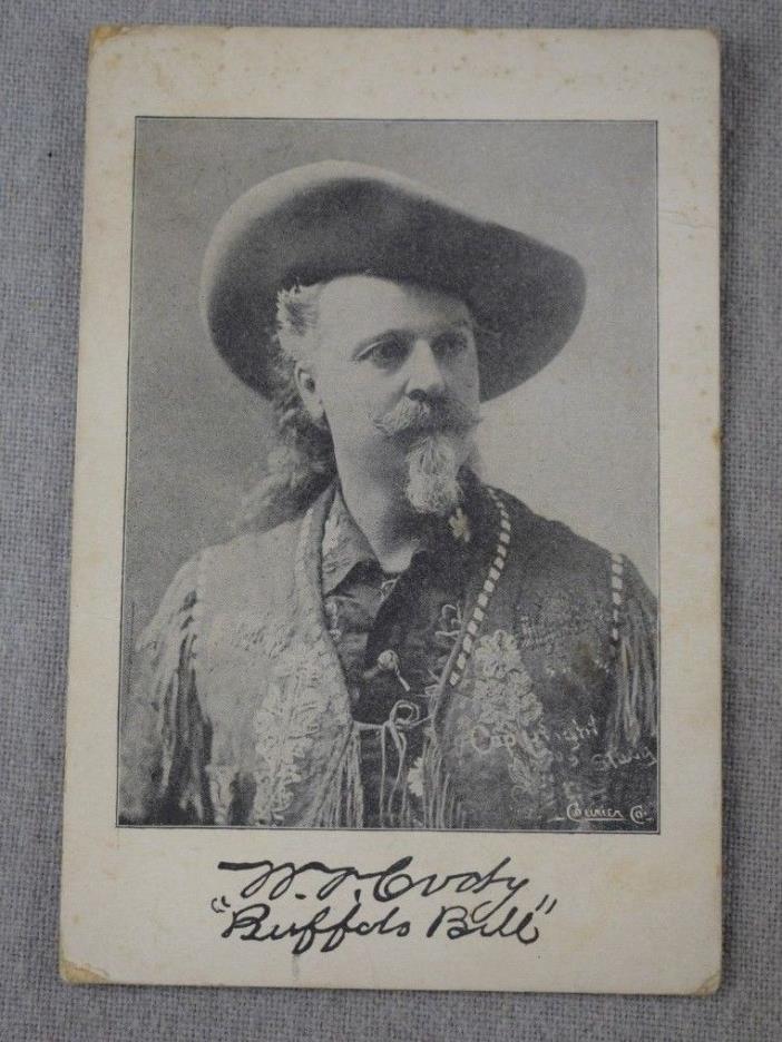 ca1910 BUFFALO BILL WILD WEST COURIER STACY PHOTO SOUVENIR SHOW CARD COPY AUTO