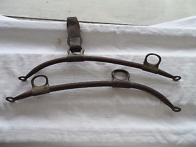 2 Antique/vintage western Cast Iron Horse Collar Parts for Driving Yoke USA MADE
