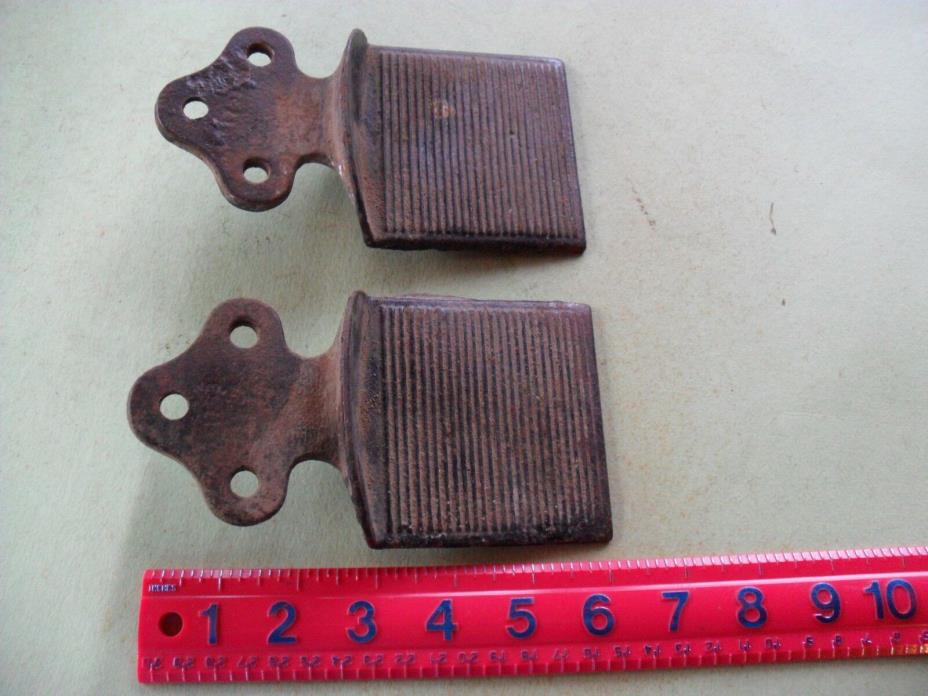 TWO VINTAGE  MATCHING BUGGY OR CARRIAGE STEPS - ANTIQUE IRON STEPS