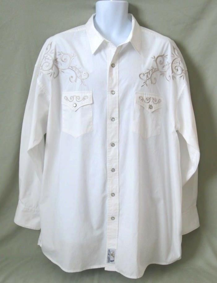 PANHANDLE SLIM Men’s 2XL Western White Long Sleeve Shirt 