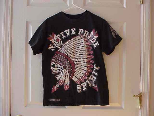 Black Native Pride Spirit Tee Shirt by Billi Naire Size Medium Free Ship