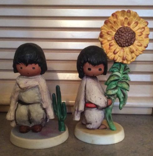 DE GRAZIA :: Lot/2 SOUTHWEST FIGURINES Sunflower ‘83 & Blue Boy ‘85 W GERMANY