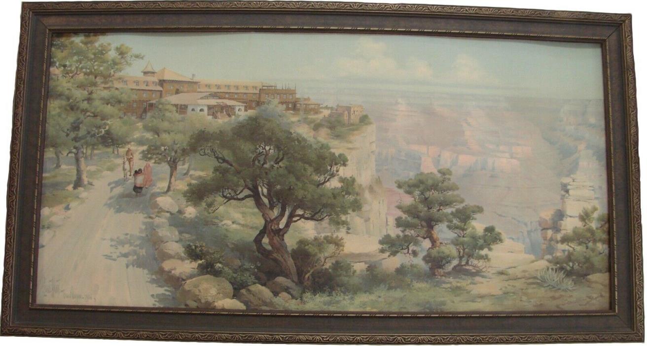 Louis Akin El Tovar, Grand Canyon 1906 Original Santa Fe Chromolitho Fred Harvey