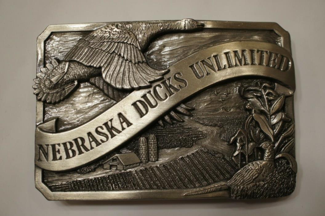 1984 NEBRASKA DUCKS UNLIMITED BELT BUCKLE 150 OF 2500 SISKIYOU BUCKLE CO