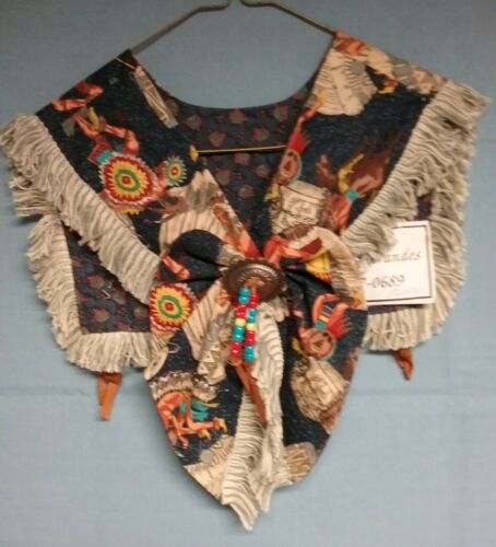 handmade women's western ascot scarf shawl southwest theme with conchos