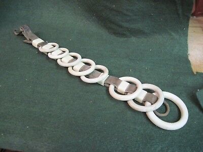 CELLULOID HARNESS SPREADER RINGS DRAFT HORSE TEAM FARM RANCH original early 1900