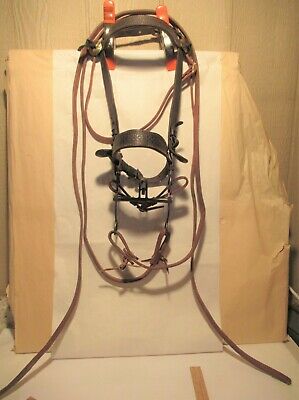 Vintage HORSE BIT - Old Style BUCKAROO Style Bridle - Harness Leather REINS used