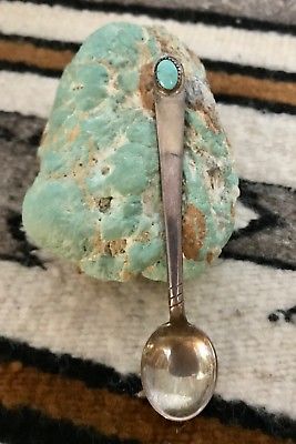 Fred Harvey Era Native American Navajo Small Sterling Silver Spoon ~Old Hallmark
