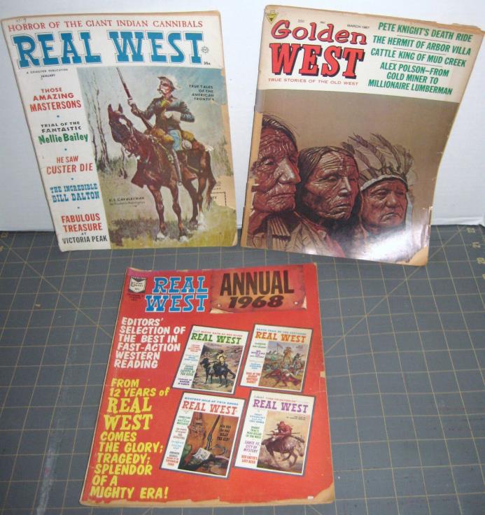 2 Real West 1 Golden West pulp western magazines Jan. 64 Spring 68 Mar. 1967