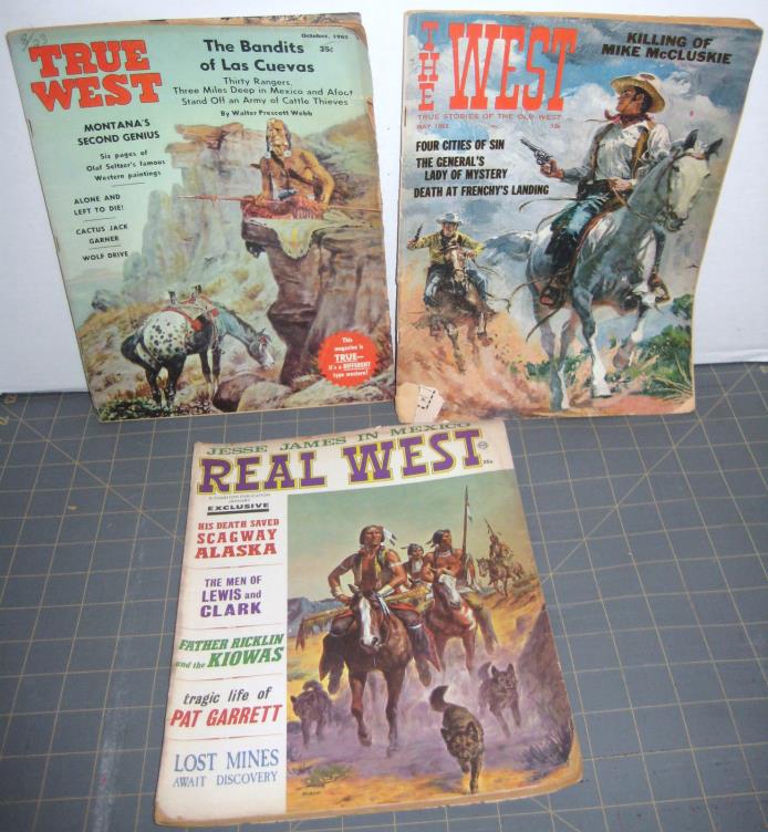 True West Real West The West pulp western magazines Oct. 1962 May 65 Jan. 68