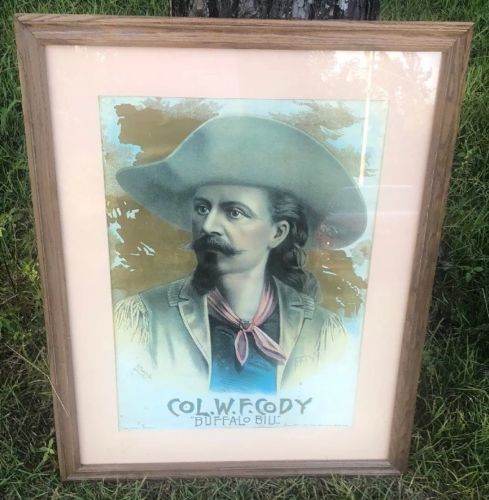 Original 1917 Colonel WF Cody Wild Bill A Hoen & Co Giant Original Lithograph