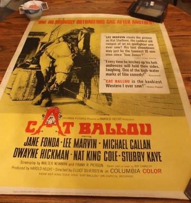 Cat Ballou #65/66 Lee Marvin Jane Fonda Original rare 30 x 40 Great Shape.