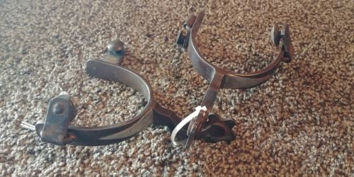 C Griffith spurs single mounted silver spurs marked C. Griffith 12