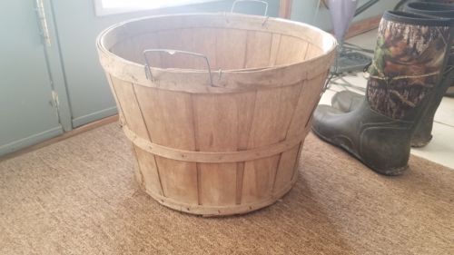 Vintage Wood Bushel Basket Large