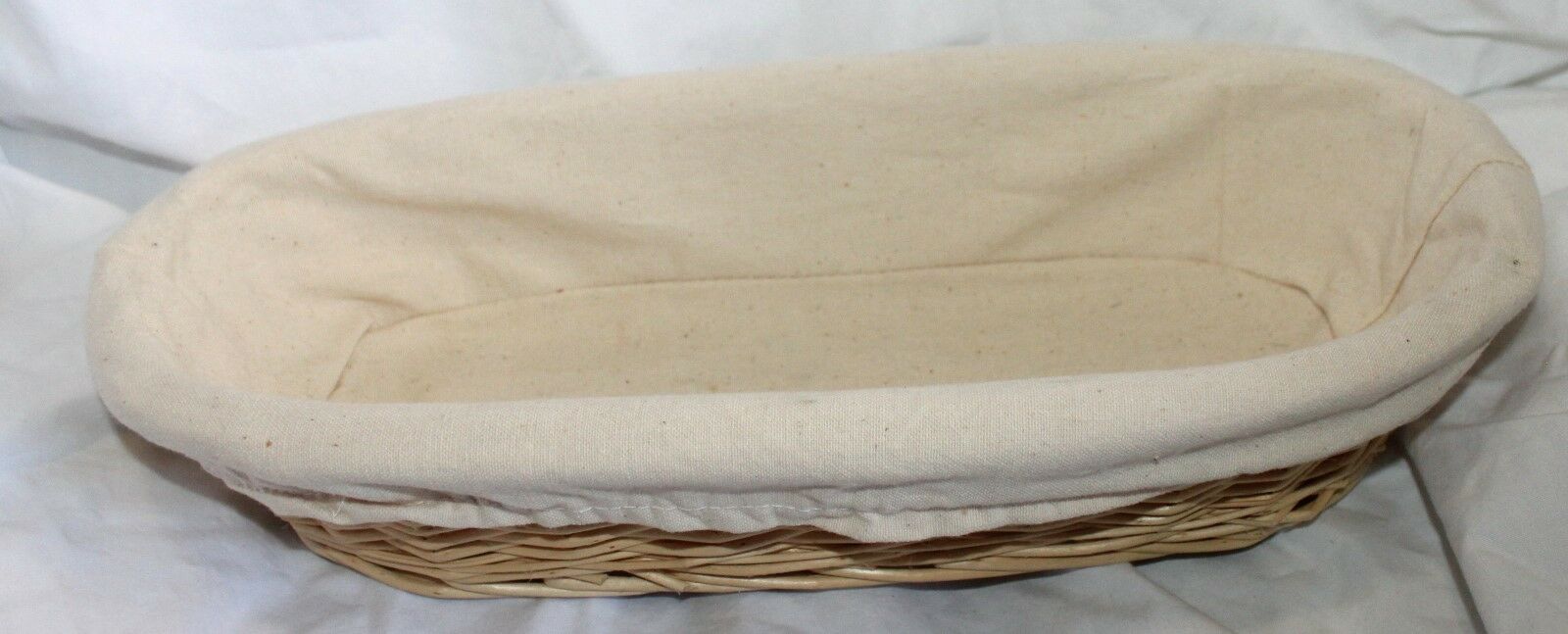 WICKER CLOTH LINED 6 X 14 INCHES BREAD BASKET