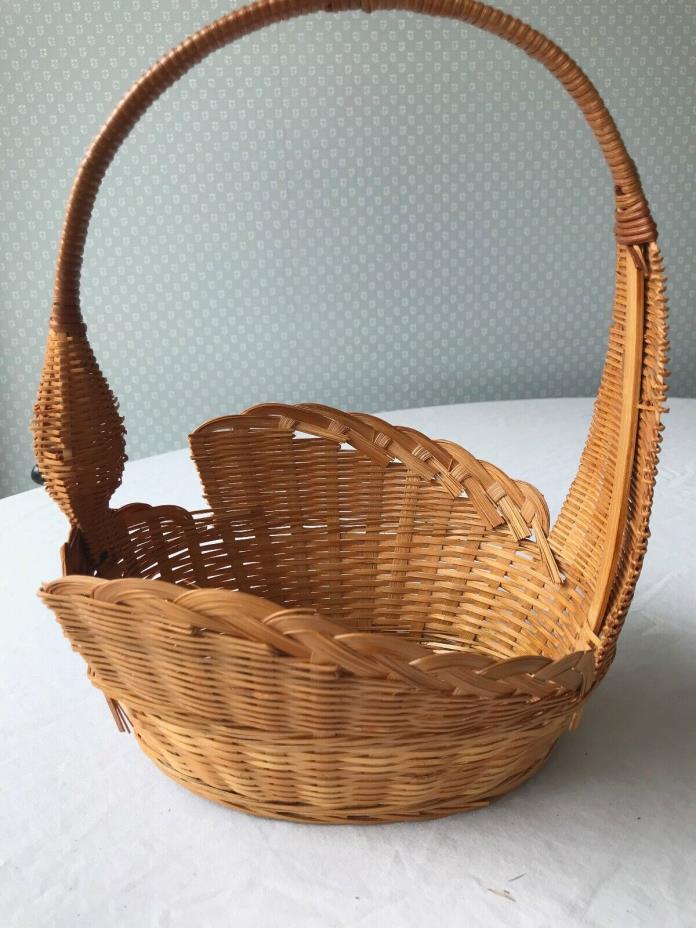 Vintage Duck Basket  Woven Rattan Wicker